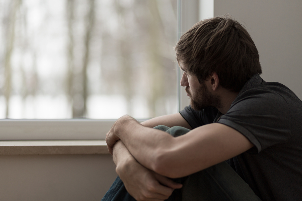 A young man suffering from depression.